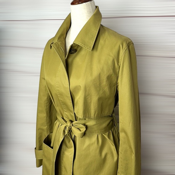 CLOSET CLEAR OUT! Offers welcome! COS Olive Cotton Twill Trench Coat Belted - Picture 2 of 16
